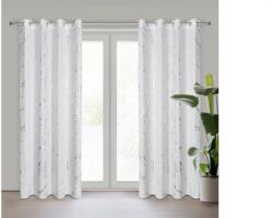 EUROFIRANY Lani mintás dekor függöny Fehér 140x250 cm