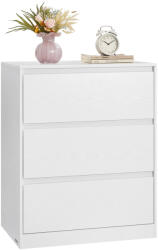 VASAGLE KAILYN kollekció - Modern komód, hófehér fiókos szekrény 3 fiókkal