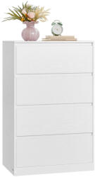 VASAGLE KAILYN kollekció - Modern komód, hófehér fiókos szekrény 4 fiókkal