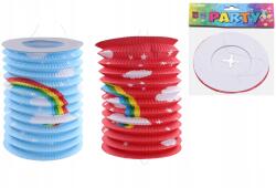 Wiky Szivárványos henger alakú lámpás 15 cm Stílusos dekoráció az ünneplésre kék és piros színben (W030064)