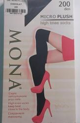 Mona Női meleg térdzokni Mona microplush csokoládé színben