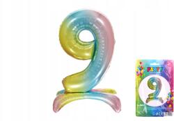 Wiky Felfújható lufi 80 cm Szivárvány 9-es szám farsangra és partira, 8+ éves kortól, lufi nélkül