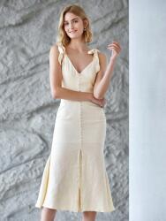  CC33109 Motf Jacquard Ruha MIDI Megkötős Vállpántok Gombokkal (8) M