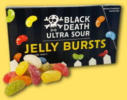  Mr Simms Black Death Ultra Sour Jelly Bursts Theatre Box savanyú drazsé 100g - delfinbuvar