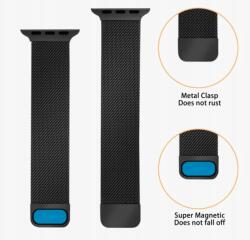  Fekete Mágneses Karkötő 42-49 Apple Watch Acél Szíj (Magnetyczna bransoleta)