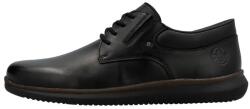 RIEKER Pantofi barbati, negru, casual, piele naturala, cu talpa joasa, Rieker 10419-00-Negru (Marime: 42) (10419-00-Negru-42)