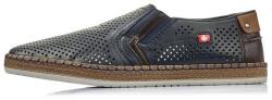RIEKER Pantofi barbati, albastru inchis, casual, piele naturala, perforati, cu talpa joasa, Rieker B5297-14-Albastru-Inchis (Marime: 42) (B5297-14-Albastru-Inchis-42)