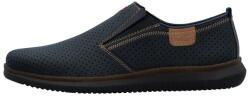RIEKER Pantofi barbati, albastru, casual, piele naturala, perforati, cu talpa joasa, Rieker 10452-14-Albastru (Marime: 46) (10452-14-Albastru-46)