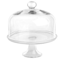 Edwanex talpas tortatál / süteményes tál búrával - 30x37 cm - üveg (IMO-ALT-0103016761-617517)