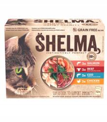 Shelma Nedves macskaeledel tasak Shelma gabonamentes ízkeverék12 db x 85 g (359728)