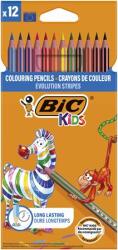 BIC Színes ceruza készlet, BIC KIDS Evolution Stripes , 12 különböző szín (9505222) - molnarpapir