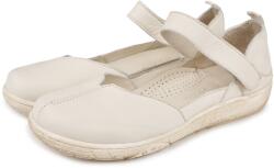 Vlnka Meda női bőr balerina cipő a lábboltozat alátámasztásával, krémszínű felnőtt cipő méret 37