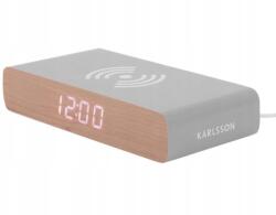 Karlsson Ébresztőóra elektronikus álló óra szürke Retro Flat indukciós töltővel (KA6039GY)