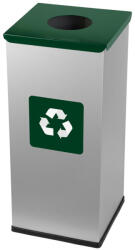 ALDA ALDA EKO SQUARE fém szelektív hulladékgyűjtő 60L - zöld fedél (128F)