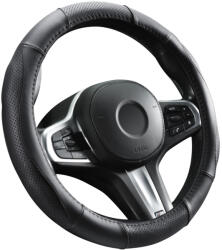 Autolife DS01PLUS / 5055BK-DS02 Valódi bőr szellőző lyukacsos Fekete varrásos mintával (00481) - autolife