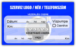 gigastore Volvo - Vezérlés csere szerviz matrica 10x6 cm saját logóval : Színek - Sötét kék