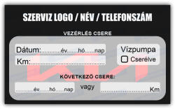 gigastore Kia - Vezérlés csere szerviz matrica 10x6 cm saját logóval : Színek - Szürke