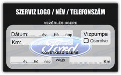 gigastore Ford - Vezérlés csere szerviz matrica 10x6 cm saját logóval : Színek - Szürke