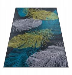 StandHeiz Szőnyeg 200x300 CM Nappaliba Szürke Sárga Kék Csúszásgátló Toll Bcf (53)