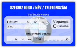  BMW - Vezérlés csere szerviz matrica 10x6 cm saját logóval : Színek - Szürke
