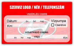 gigastore Hyundai - Vezérlés csere szerviz matrica 10x6 cm saját logóval : Színek - Piros