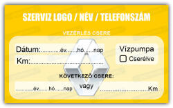 gigastore Renault - Vezérlés csere szerviz matrica 10x6 cm saját logóval : Színek - Special