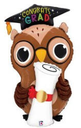 Grabo Ballagási óriás lufi 76 cm bagoly, Congrats Grad (LUFI787085)