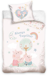 Carbotex Peppa Malac 100% pamut gyermek ágyneműgarnitúra 100x135cm ágyneműhuzat + 40x60cm párnahuzat