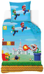 Carbotex Super Mario 100% pamut ágyneműgarnitúra 140x200cm ágyneműhuzat + 70x90cm párnahuzat - evidence