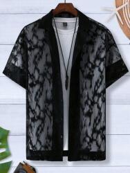 Shein LC73220 Shein Fekete Rövid Ujjú Ing (8) XXL