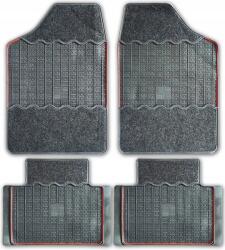 Polgum G-Tex autós Autószönyegek gumi-textil szürke, dekoratív piros damillal