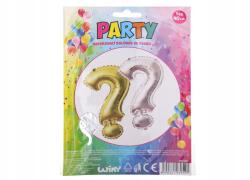 Wiky Felfújható lufi "? " alakban, 40 cm, ezüst/arany