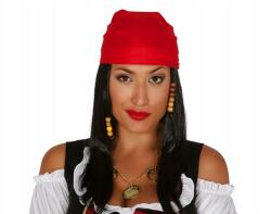 Guirca Fekete Kalóz Paróka Piros Kendővel Kiárusítás (8434077049808)