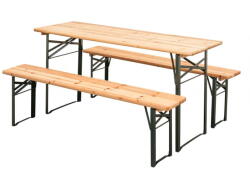 Happy Green fa asztal és székek, bézs és zöld (50XGDJ8614-200)