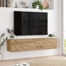 [en. casa] Comoda TV suspendata Lapinlahti 140 cm, stejar rustic, 2 usi (80983390)