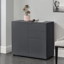 [en. casa] Comoda sideboard Paarl 79x74x36 cm, gri închis mat, cu 2 sertare (71488099) Comoda