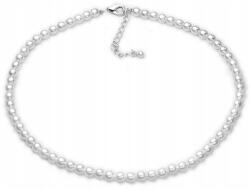  Fehér apró gyöngyök 4mm nyaklánc rövid 40 cm cseh Jablonex gyöngy (YYH9)