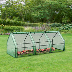 [en. casa] Mini sera de gradina Höflein 240x90x90 cm cu folie PE si 3 ferestre (77016004)