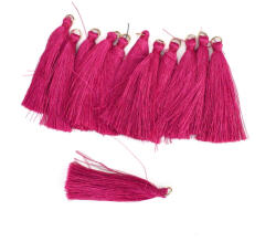  Textil bojt magenta 12db/csomag, 6cm, fémkarikás - csomagoláshoz és dekorációhoz