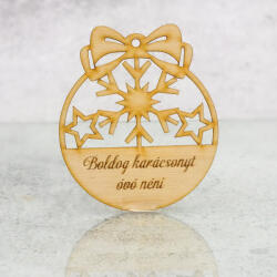  Natúr fa - Egyedi gravíros karácsonyi fa dísz 2 soros - karácsonyfára és ünnepi dekorációhoz