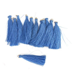  Textil bojt égkék 12db/csomag, 6cm, fémkarikás - csomagoláshoz és dekorációhoz