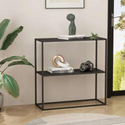 [en. casa] Masa consola Strömstad 80x79, 5x26 cm negru mat, cu polita (81608174)