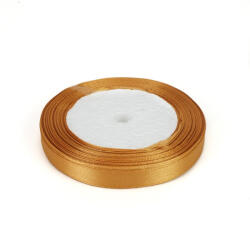  Karamell szatén szalag 1cm x 22méter - csomagoláshoz és dekorációhoz