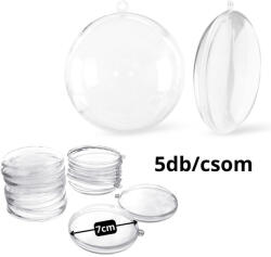  Ajándéktartó szétválasztható gömb műanyag lapos 7x2, 5cm 5db/cs - gipszkiöntéshez és öntőformázáshoz
