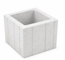 Elpreco Jardiniera beton Cubo 30x30x30 cm, alb, pentru flori si amenajari gradina (ELP-CUBO-ALB)