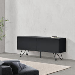 [en. casa] Comoda sideboard Bollebygd neagra 110x30x46, 5 cm cu 2 usi (76973404) Comoda