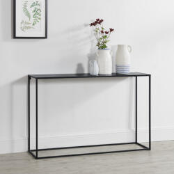 [en. casa] Consola Turia din metal negru mat, rezistenta la zgarieturi, 115 cm (65461664)