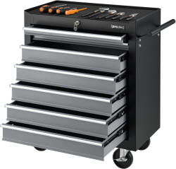 [pro. tec] Carucior de scule din otel cu 7 sertare si 4 roti, negru [pro. tec] (77991590)