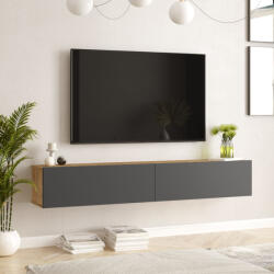[en. casa] Comoda TV suspendata Lapinlahti 180 cm, stejar rustic si antracit (80983385)