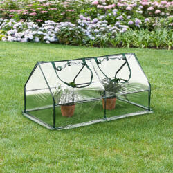 [en. casa] Mini sera de gradina Laubach 120x60x60 cm, folie PVC transparenta (77016003)